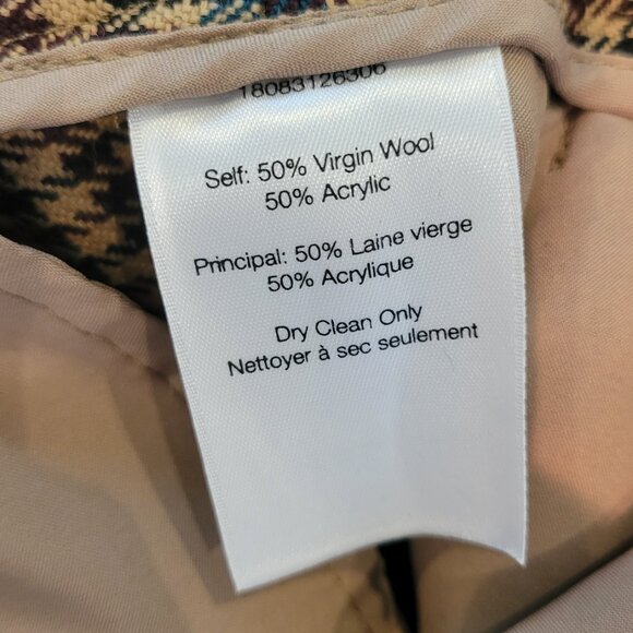 Veronica Beard | Cormac Plaid Wool Blend Trousers Size 0 - Picture 2 of 8
